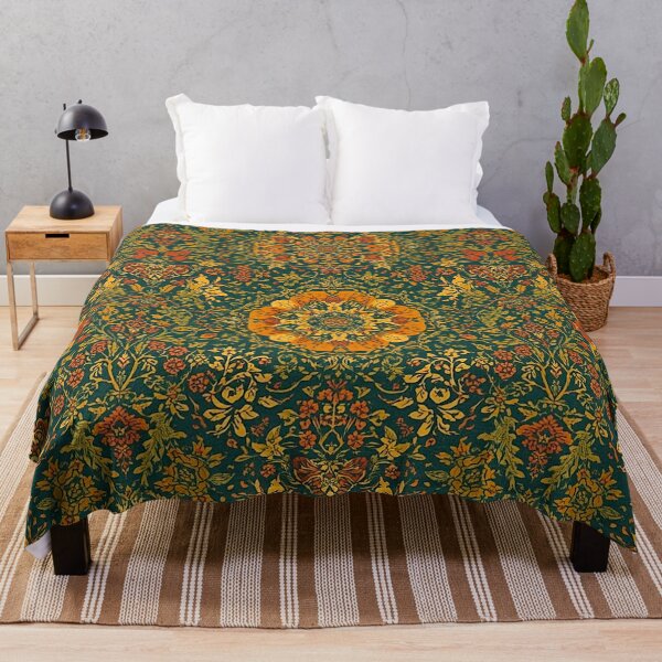 Item preview, "Retro Mandala in Muted Orange and Gold on Green Background Seamless Pattern designed and sold by shaang.