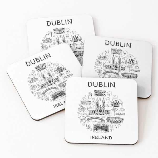 Item preview, Dublin Ireland - Great Cities of Europe - Line art of Dublin Architecture and Culture designed and sold by Kathunk Designs.