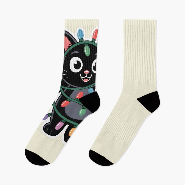 Item preview, Funny Black Cat Tangled in Christmas Lights designed and sold by Mr-wow.