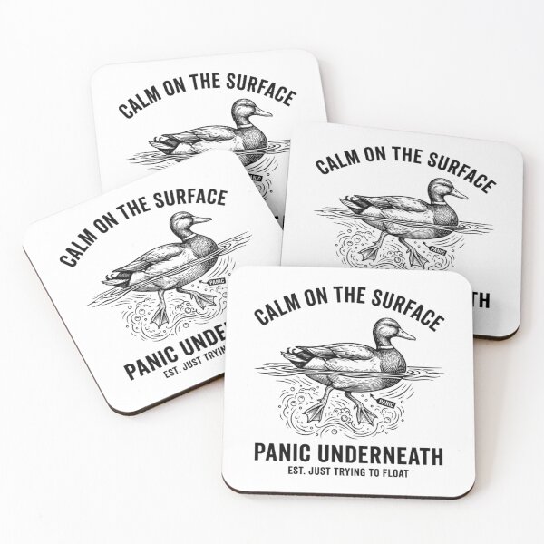 Item preview, Calm On The Surface Panic Underneath Funny Anxiety Duck designed and sold by Mason-Pride.