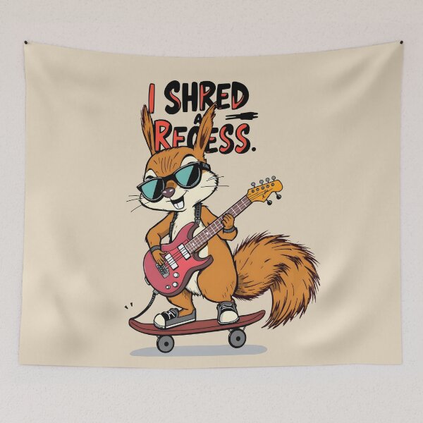 Item preview, Cool Squirrel Shredding Recess Rock Skater designed and sold by Amplify-n-Co.