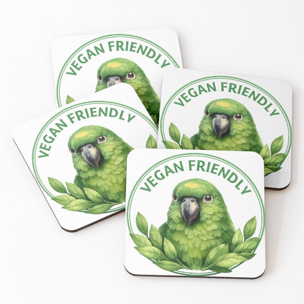 Item preview, Vegan Friendly Parrot Illustration – Green Eco Animal Art designed and sold by @majovegana.
