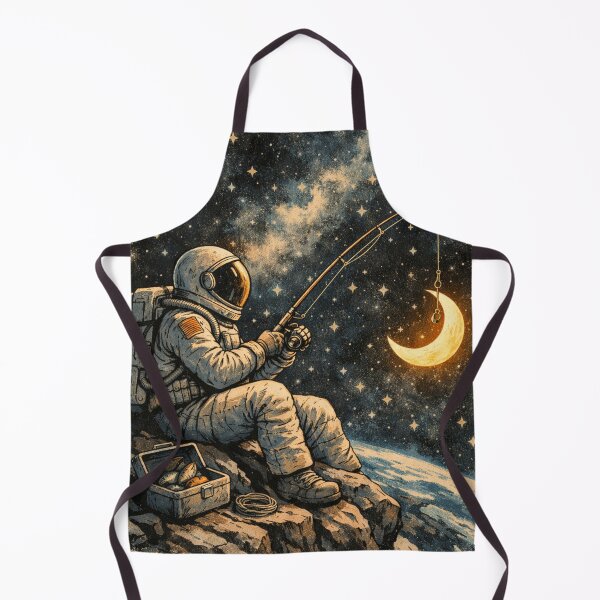 Item preview, Vintage Astronaut Fishing for the Moon in Space designed and sold by Dariusz.K.