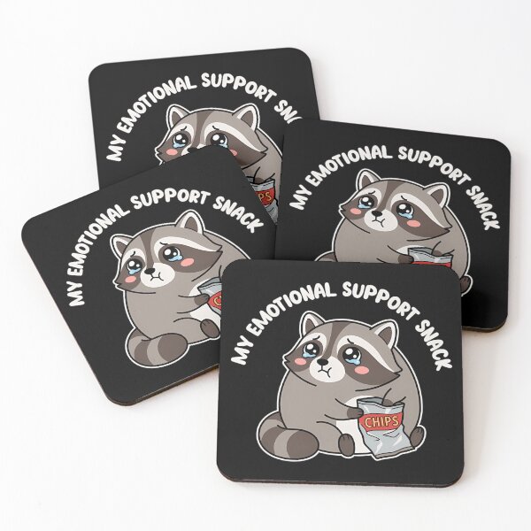 Item preview, Cute Emotional Support Raccoon Eating Chips designed and sold by Mason-Pride.