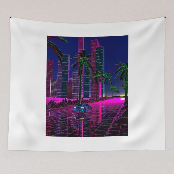 Item preview, Miami Synthwave Delorean street designed and sold by DogLord.