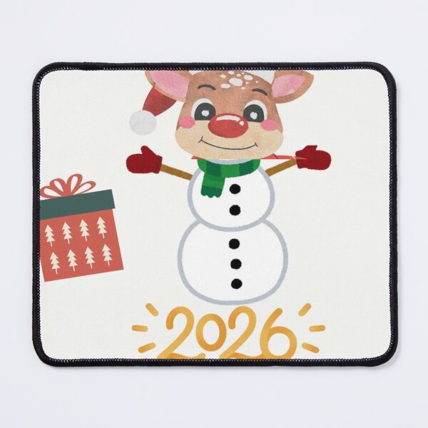 Item preview, Festive Reindeer Snowman with Santa Hat - 2026 New Year designed and sold by Colorxpink.