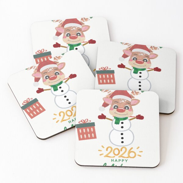 Item preview, Festive Reindeer Snowman with Santa Hat - 2026 New Year designed and sold by Colorxpink.