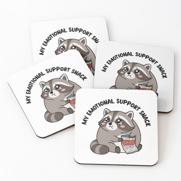 Item preview, Cute Emotional Support Raccoon Eating Chips designed and sold by Mason-Pride.