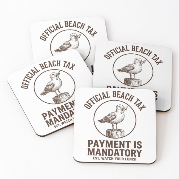 Item preview, Official Beach Tax Funny Seagull Eating French Fry Summer Vacation designed and sold by Mason-Pride.