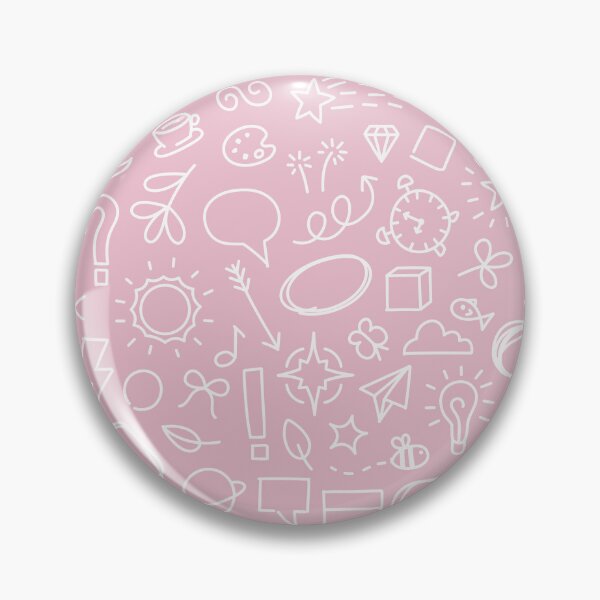 Item preview, pink and white doodles fun pattern designed and sold by winterpumpkin.