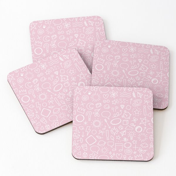 Item preview, pink and white doodles fun pattern designed and sold by winterpumpkin.
