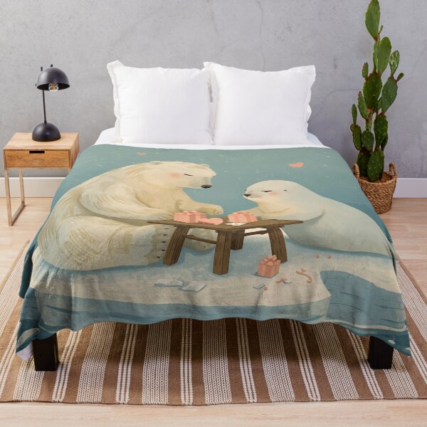 Item preview, Valentine’s Polar Bear & Seal Couple • Whimsical Arctic Heart Prep Art designed and sold by WildlifeWhimsy.