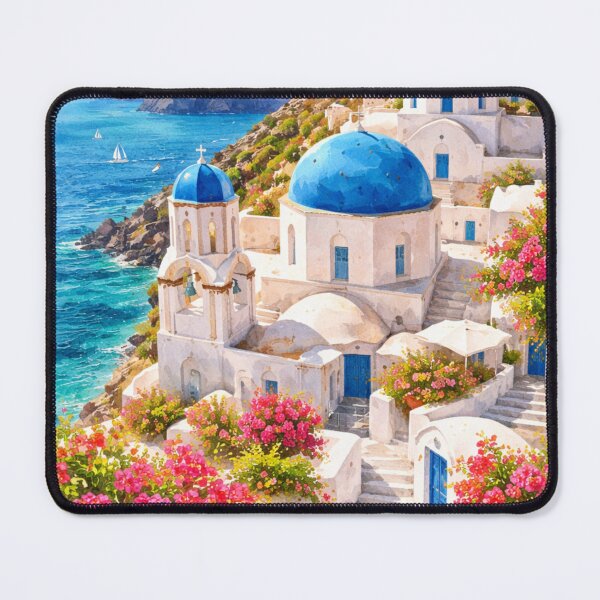 Item preview, Arte en acuarela de Santorini | Ilustración de viajes por el Mediterráneo designed and sold by SVT Abstract.