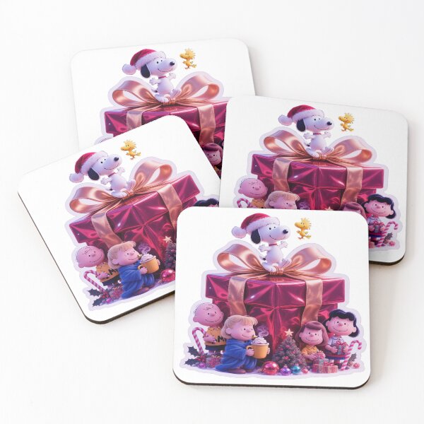 Item preview, Modern 3D Peanuts Christmas Sticker Festive Gang with Gifts and Cocoa designed and sold by ARTCREATESHOP.