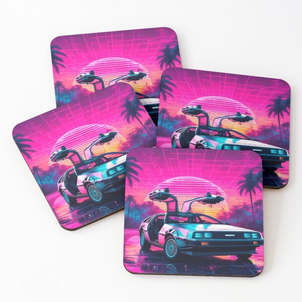 Item preview, Miami Synthwave Delorean open doors designed and sold by DogLord.