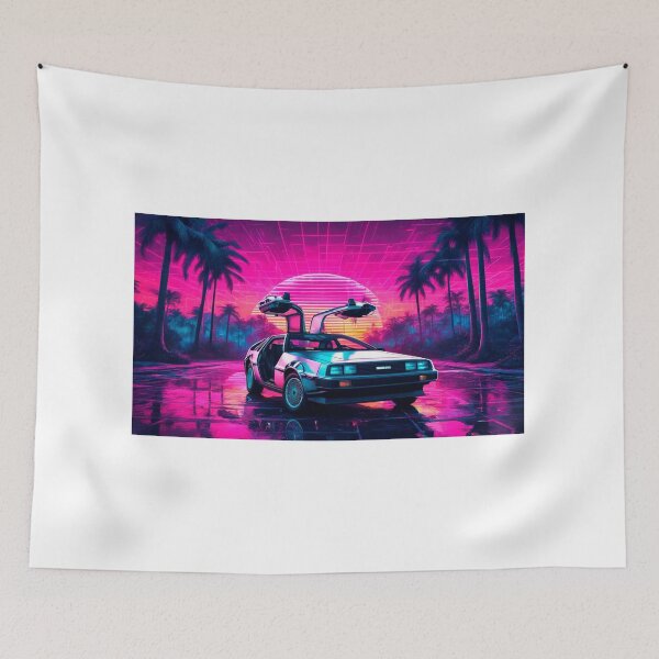 Item preview, Miami Synthwave Delorean open doors designed and sold by DogLord.