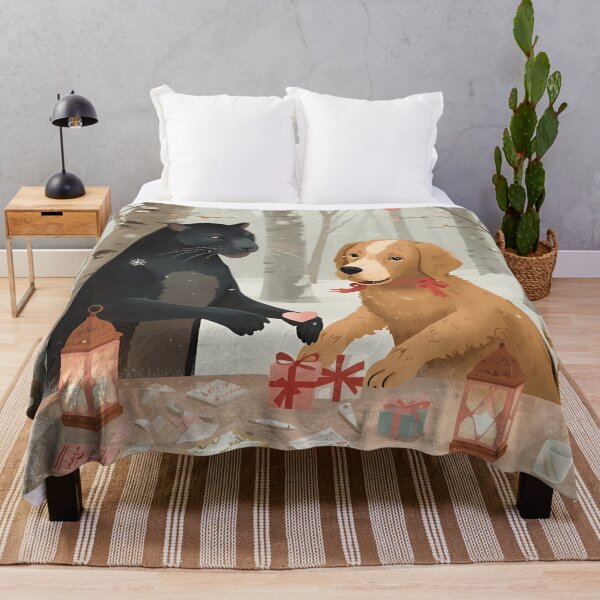 Item preview, Valentine’s Panther & Golden Dog Couple • Whimsical Forest Heart Prep Art designed and sold by WildlifeWhimsy.