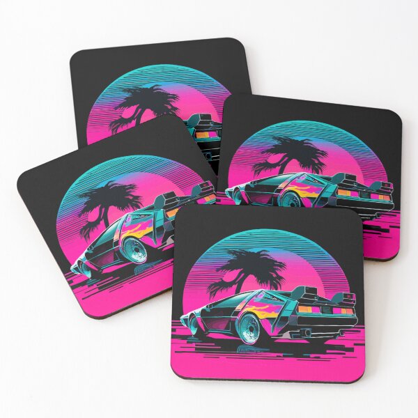 Item preview, Miami Synthwave Delorean designed and sold by DogLord.
