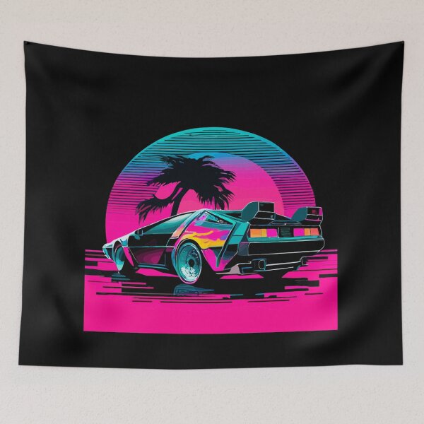 Item preview, Miami Synthwave Delorean designed and sold by DogLord.