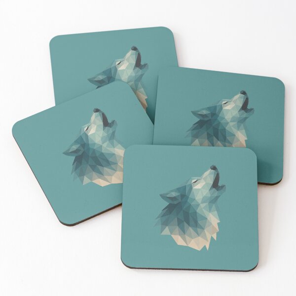 Item preview, Low Poly Wolf Geometric Howling Wolf Head designed and sold by Koiosart.