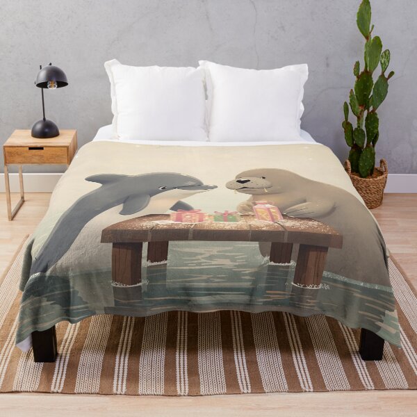 Item preview, Valentine’s Dolphin & Manatee Couple • Whimsical Coastal Heart Prep Art designed and sold by WildlifeWhimsy.