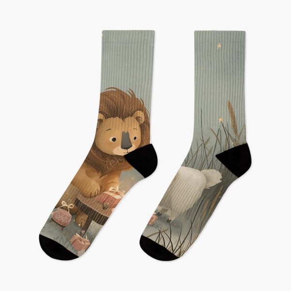 Item preview, Valentine’s Lion & Alpaca Couple • Whimsical Meadow Heart Prep Art designed and sold by WildlifeWhimsy.