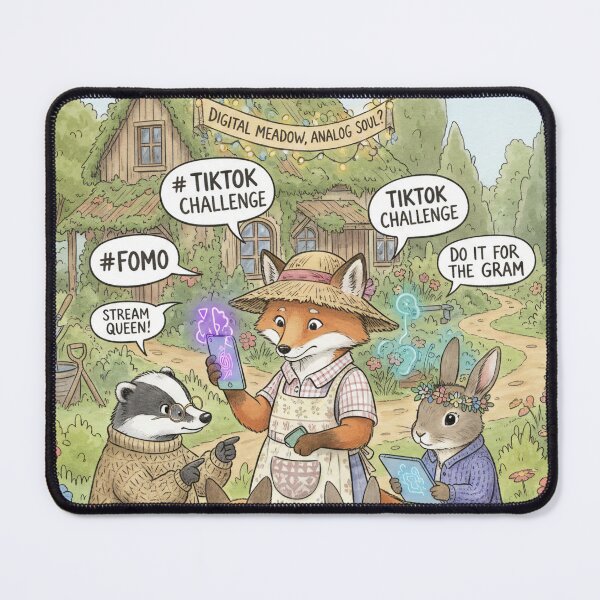 Item preview, Digital Meadow, Analog Soul – Social Media Satire designed and sold by JanRizz.