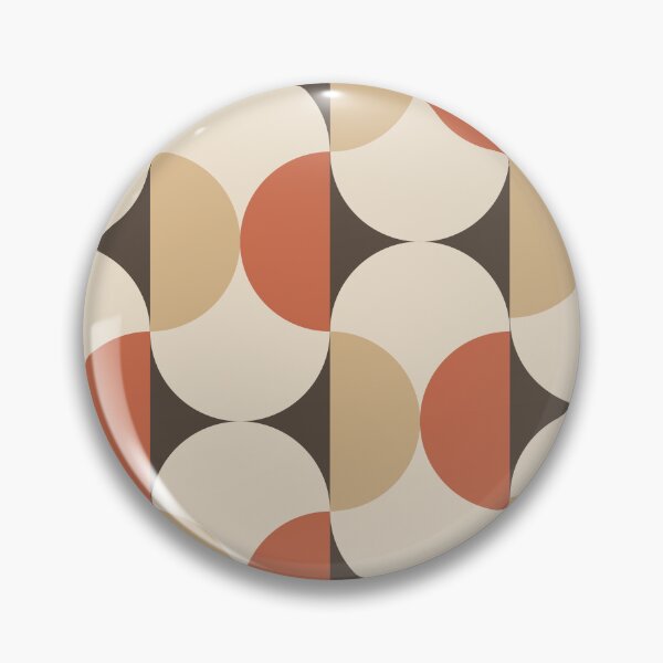 Item preview, Mid Century Modern Overlapping Circles in Tan Beige Terracotta on taupe designed and sold by Yasminepatterns .