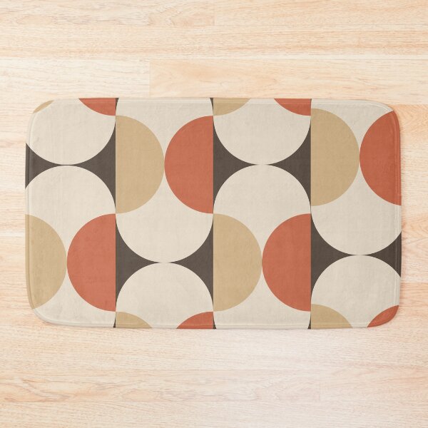 Item preview, Mid Century Modern Overlapping Circles in Tan Beige Terracotta on taupe designed and sold by Yasminepatterns .