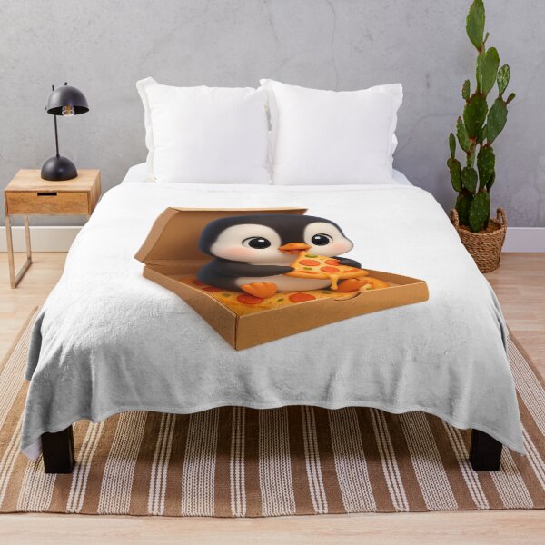 Item preview, Cute Penguin Eating Pizza | Kawaii Cartoon Animal Art designed and sold by Moons Studio.