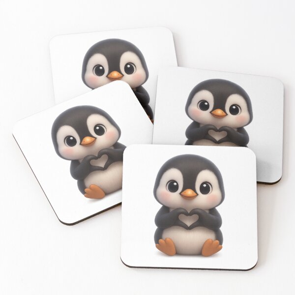Item preview, Cute Penguin Making Heart Shape| Kawaii Cartoon Animal Art designed and sold by Moons Studio.