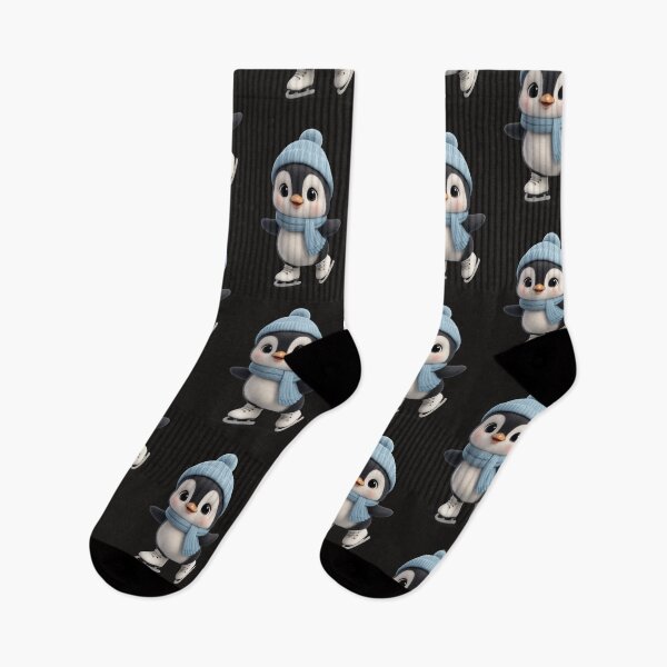 Item preview, Cute Penguin Ice Skating| Kawaii Winter Animal Art designed and sold by Moons Studio.