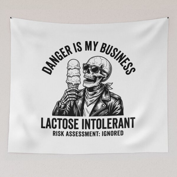 Item preview, Funny Lactose Intolerant Skeleton Ice Cream designed and sold by Mason-Pride.