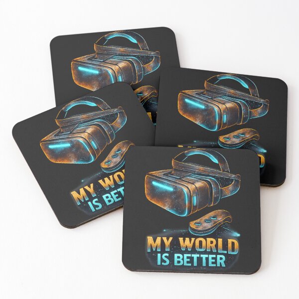 Item preview, My World Is Better – VR Gamer Quote | Rustic Futuristic Gaming Design designed and sold by SuperfamilyUSA.