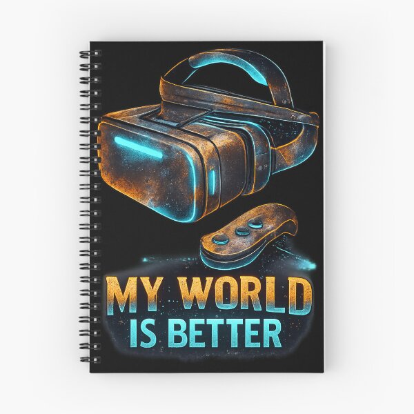 Item preview, My World Is Better – VR Gamer Quote | Rustic Futuristic Gaming Design designed and sold by SuperfamilyUSA.