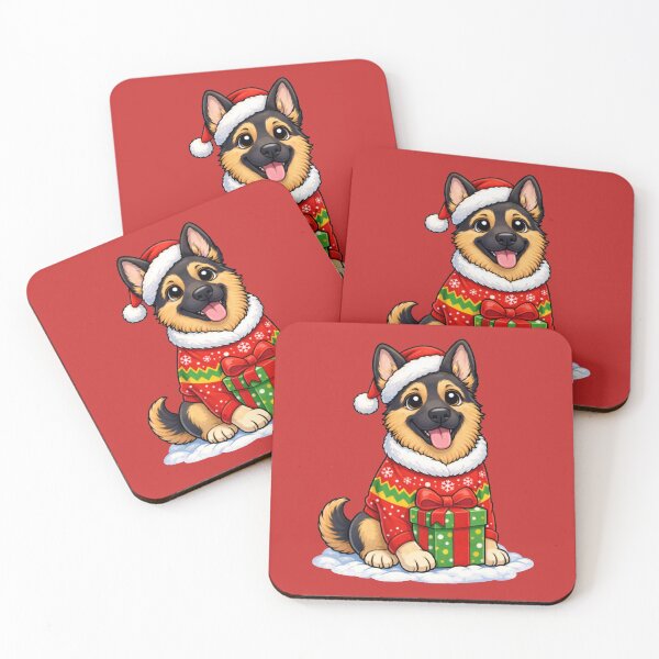 Item preview, Cute German Shepherd Christmas | Santa Hat Dog With Gift designed and sold by Shtex.