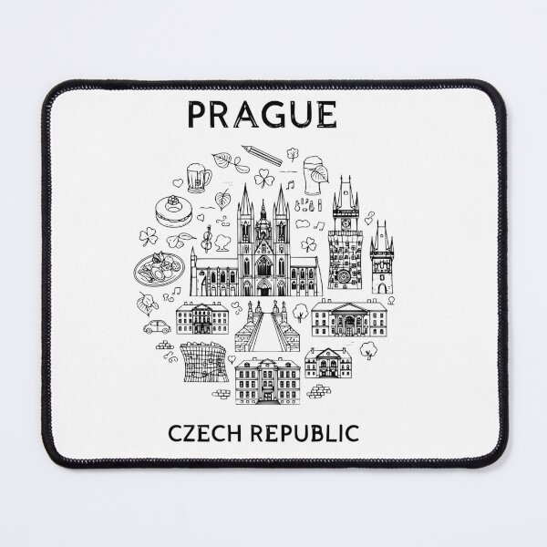 Item preview, Prague Czech Republic - Great Cities of Europe - Line art of Prague Architecture and Culture designed and sold by Kathunk Designs.