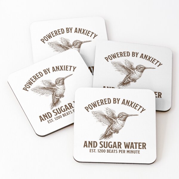 Item preview, Powered By Anxiety Funny Hummingbird Vintage designed and sold by Mason-Pride.