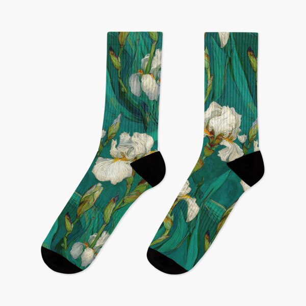 Item preview, Van Gogh Inspired White Irises Botanical Art Seamless Pattern designed and sold by dawnleblanc55.