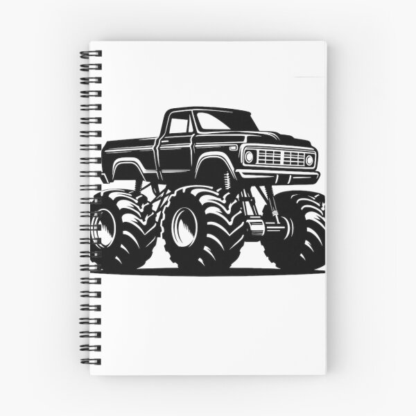 Item preview, Silueta clásica de Monster Truck, camioneta vintage 4x4 elevada designed and sold by Prayful.