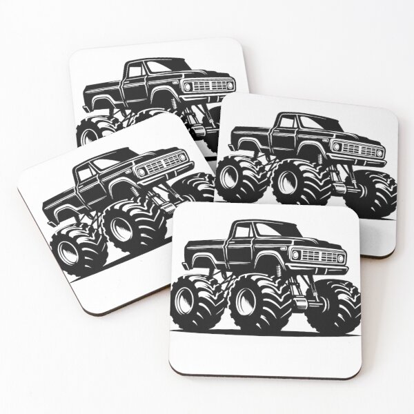 Item preview, Classic Monster Truck Silhouette, Lifted Vintage Pickup 4x4 designed and sold by Prayful.