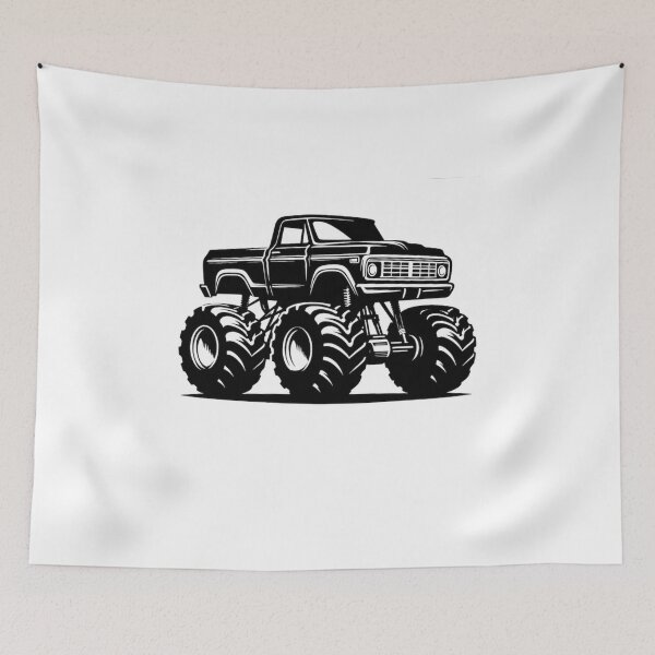 Item preview, Classic Monster Truck Silhouette, Lifted Vintage Pickup 4x4 designed and sold by Prayful.