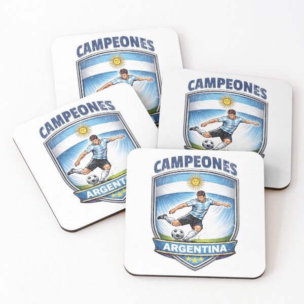 Item preview, Argentina Vintage Soccer Badge - Campeones 3 Stars designed and sold by Tee Nook.