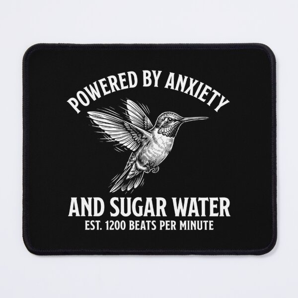 Item preview, Powered By Anxiety Funny Hummingbird Vintage designed and sold by Mason-Pride.