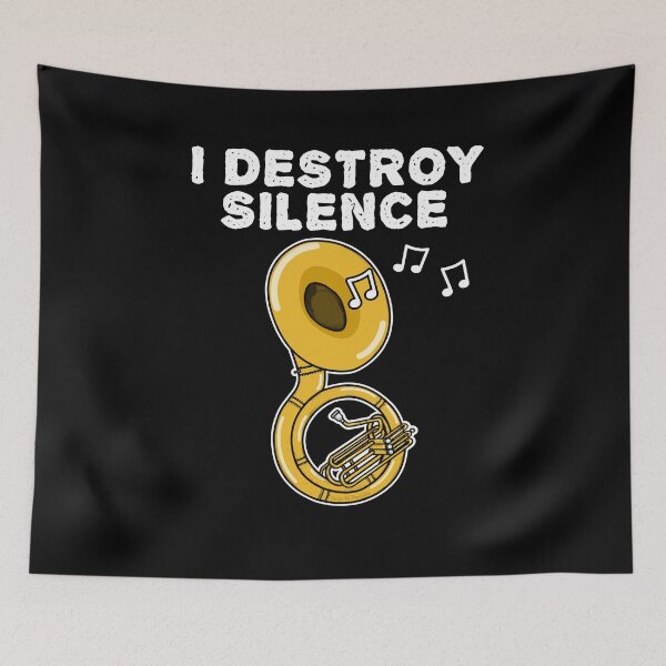 Item preview, I Destroy Silence Sousaphone Player Brass Musician designed and sold by doodlerob.