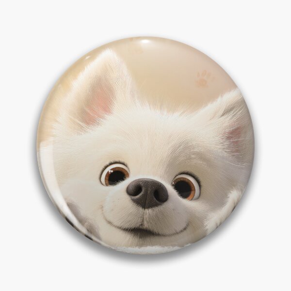 Item preview, American Eskimo Dog Peeking over Wall 01 designed and sold by Elisabeth Lucas.