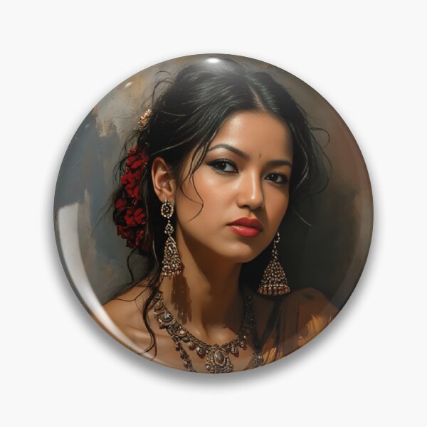 Item preview, Elegant Indian Woman in Traditional Saree – Digital Art Portrait by VektorVIbe designed and sold by VektorVibe.
