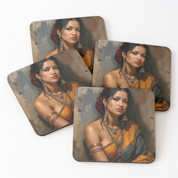 Item preview, Elegant Indian Woman in Traditional Saree – Digital Art Portrait by VektorVIbe designed and sold by VektorVibe.