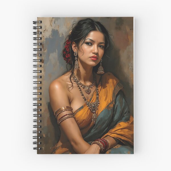 Item preview, Elegant Indian Woman in Traditional Saree – Digital Art Portrait by VektorVIbe designed and sold by VektorVibe.