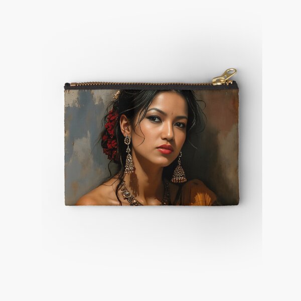 Item preview, Elegant Indian Woman in Traditional Saree – Digital Art Portrait by VektorVIbe designed and sold by VektorVibe.